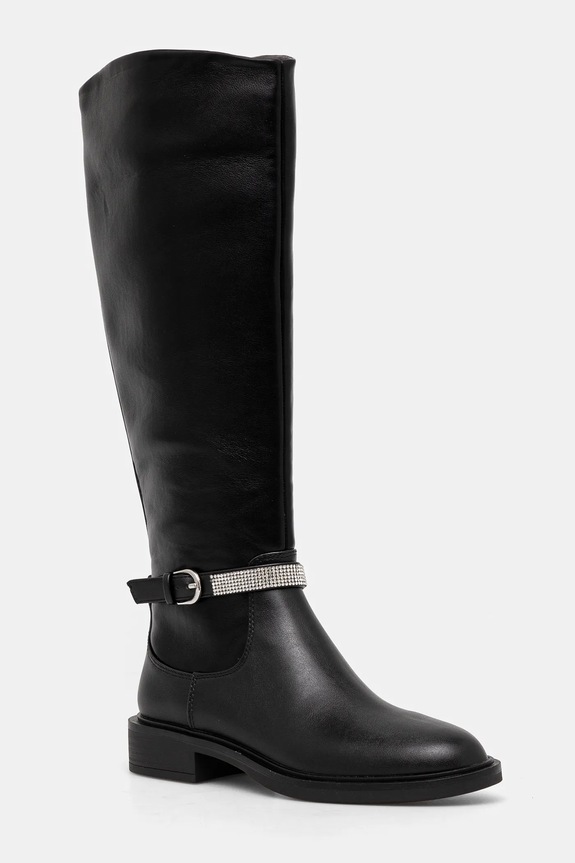 Μπότες Steve Madden Riggs απομίμηση λείου δέρματος μαύρο SM11003416.001