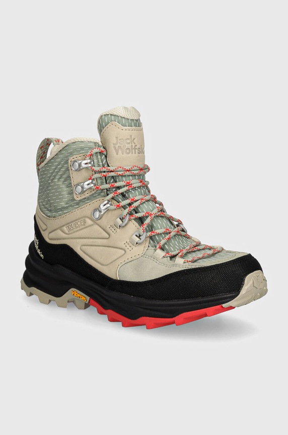 Παπούτσια Jack Wolfskin Cyrox Texapore Mid δέρμα σαμουά πράσινο 4064311