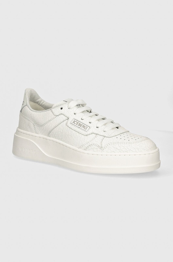 Iceberg sneakersy skórzane Clock V2 platforma biały ID211305