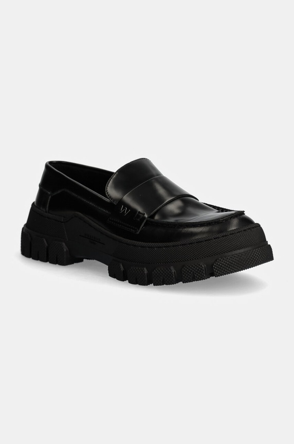 Kožne mokasinke Weekend Max Mara CONERO ravna crna 2425526015600.B.CONERO