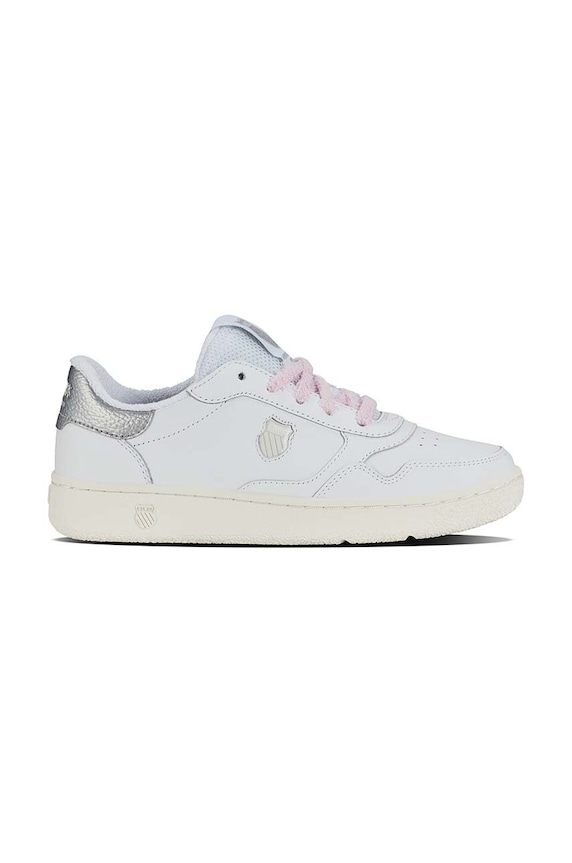 Kožené sneakers boty K-Swiss SLAMMSHIELD II plochá bílá 94312.147.M