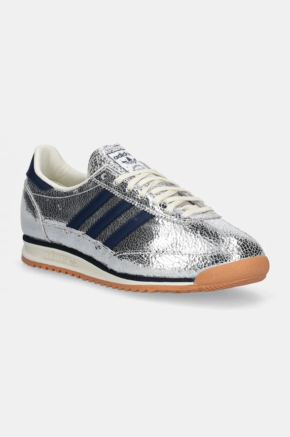 Usnjene superge adidas Originals Sl 72 OG W Zrnato usnje srebrna JH8654