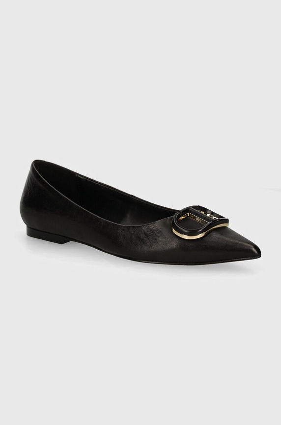 Twinset baleriny skórzane czarny 242TCP134.00006