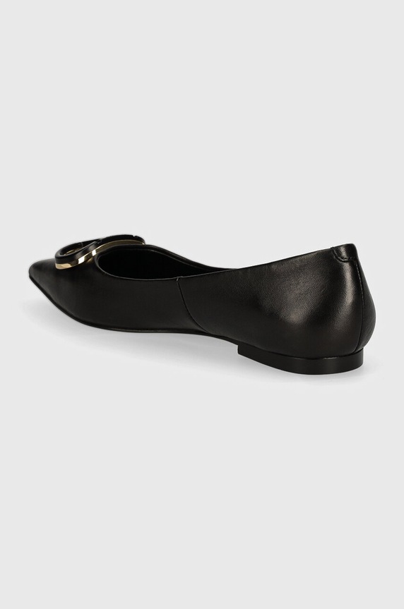 Obuwie Twinset baleriny skórzane 242TCP134.00006 czarny