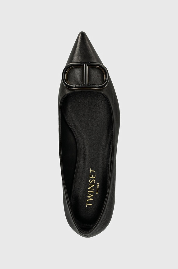 Twinset baleriny skórzane czarny 242TCP134.00006