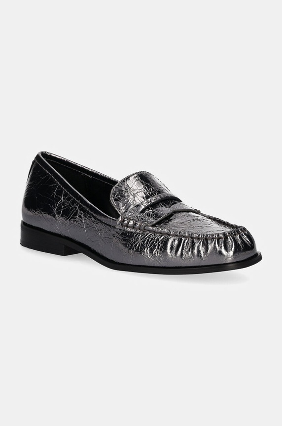 MICHAEL Michael Kors mokasyny skórzane Carlson płaski srebrny 40F4CSFP1M.041