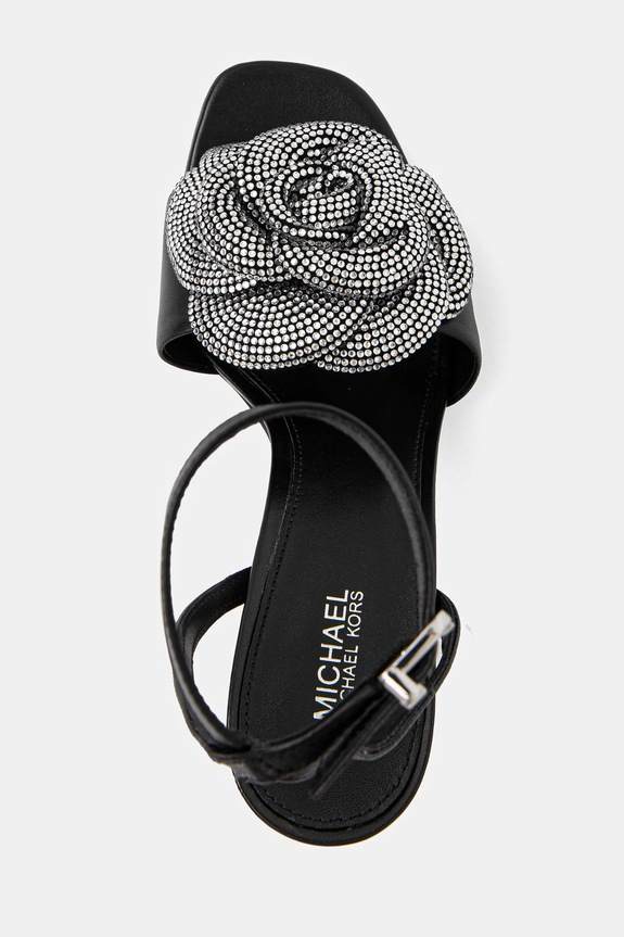 Δερμάτινα πέδιλα MICHAEL Michael Kors Elodie μαύρο 40F4EDHS4L.001