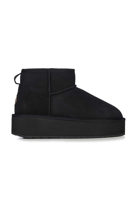 Emu Australia cizme de zapada din piele intoarsa Stinger Micro Flatform izolat negru W13082.BLAK