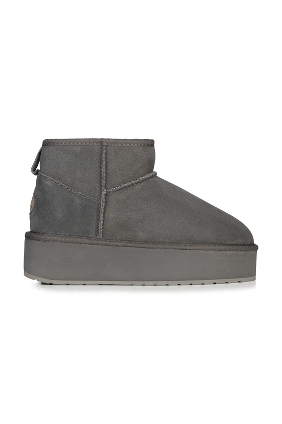 Emu Australia cizme de zapada din piele intoarsa Stinger Micro Flatform izolat gri W13082.CHAR