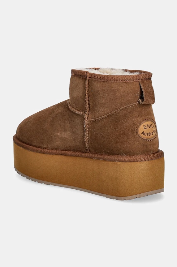 Obuv Semišové snehule Emu Australia Stinger Micro Flatform W13082.CHES hnedá