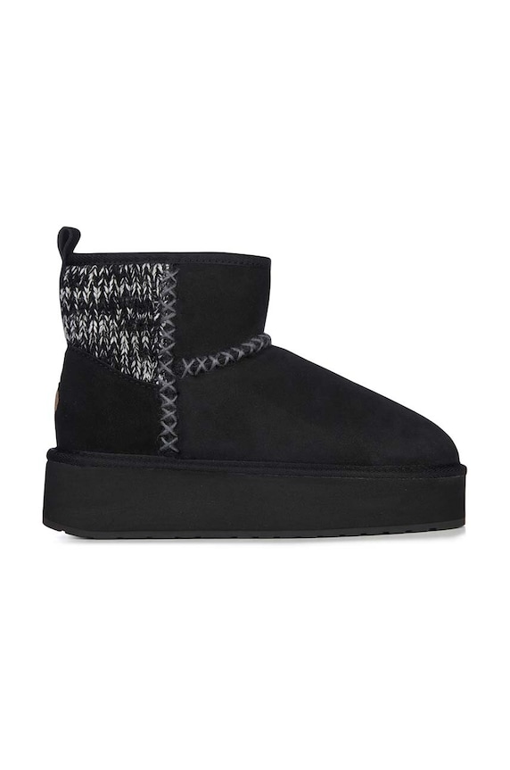 Snežke iz semiša Emu Australia Stinger Knit Flatform Prijazno od planeta črna W13143.BLAK