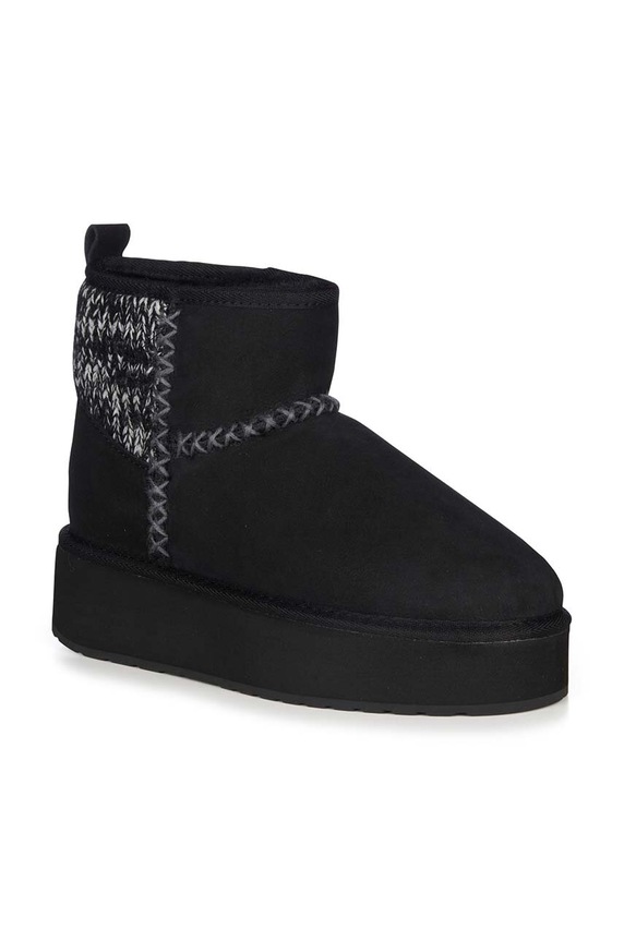 Snežke iz semiša Emu Australia Stinger Knit Flatform W13143.BLAK črna AW24