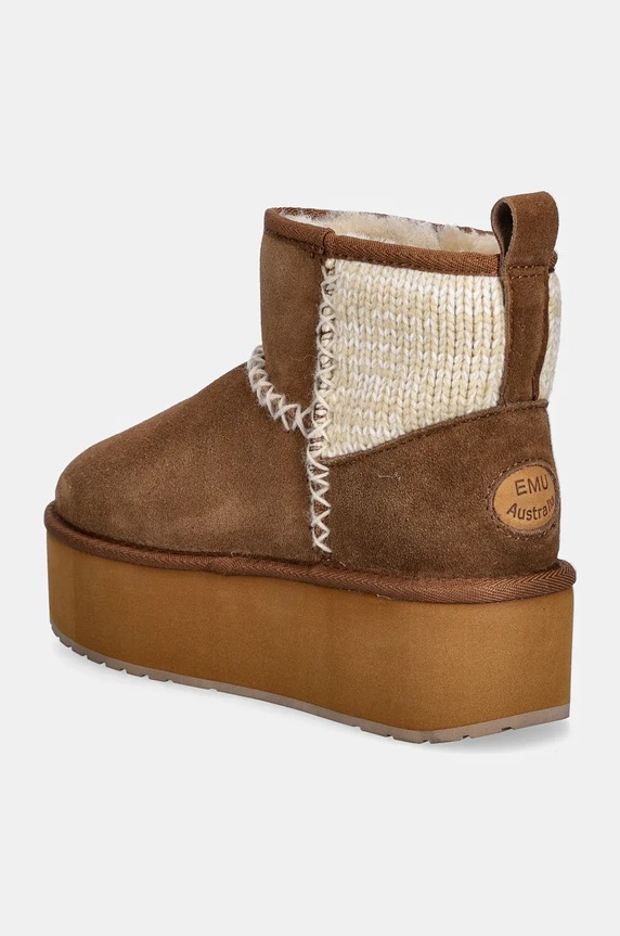 Obuv Semišové snehule Emu Australia Stinger Knit Flatform W13143.CHES hnedá