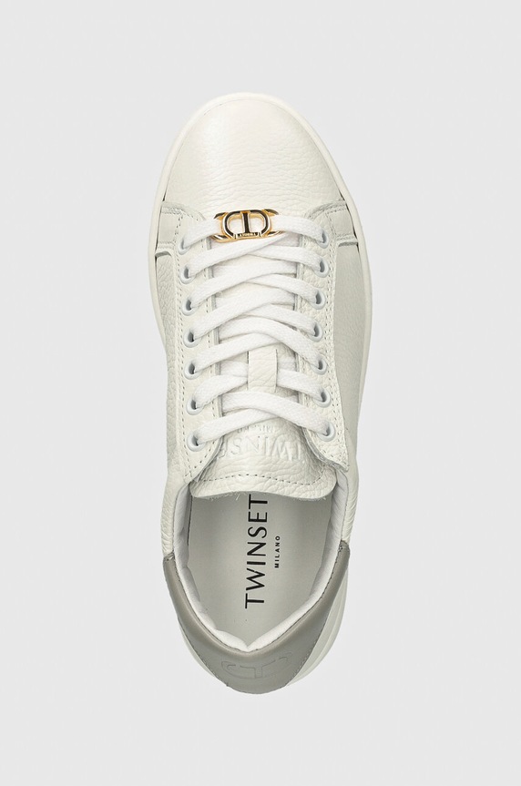 Twinset sneakersy skórzane biały 242TCP012.11787