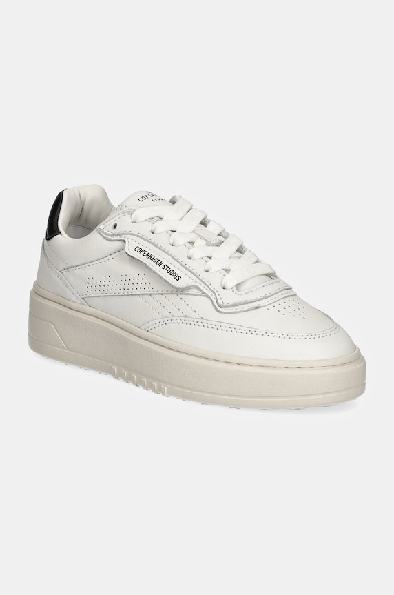 Kožené sneakers boty Copenhagen Leather mix plochá bílá CPH89