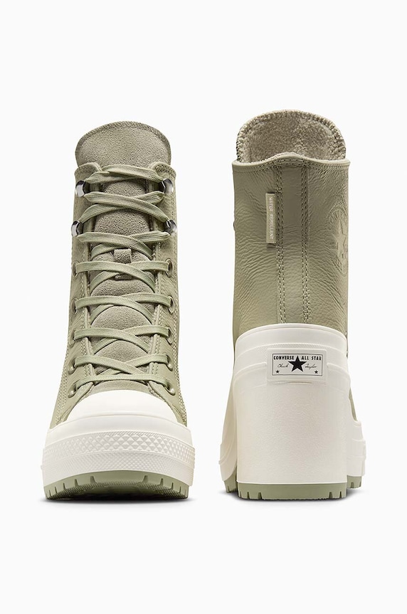 Obuwie Converse trampki skórzane Chuck 70 De Luxe Heel Platform A10378C zielony