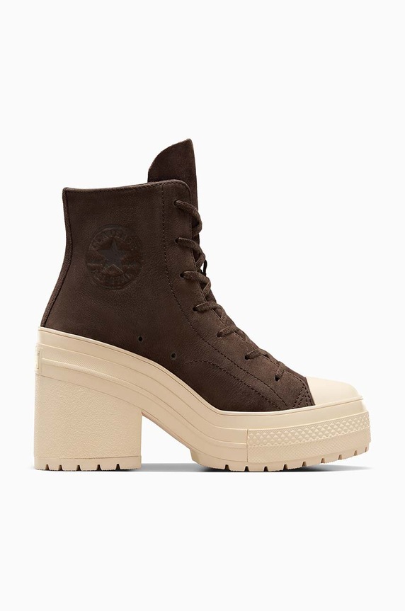 Semišové tenisky Converse Chuck 70 De Luxe Heel Platform platforma čierna A11542C