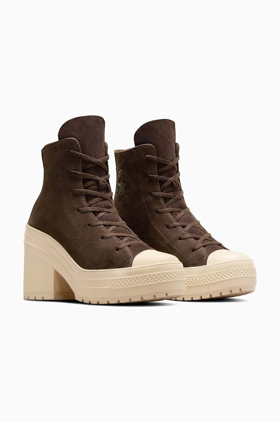 Semišové tenisky Converse Chuck 70 De Luxe Heel Platform A11542C čierna AW24