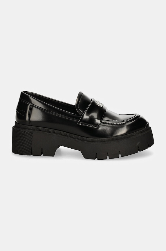 Kožené mokasíny HUGO Kris 50529834.001 černá AW24