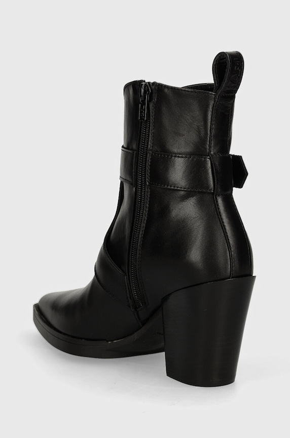 Obuv Kožené členkové topánky Karl Lagerfeld KOWBOY KL31254.000 čierna