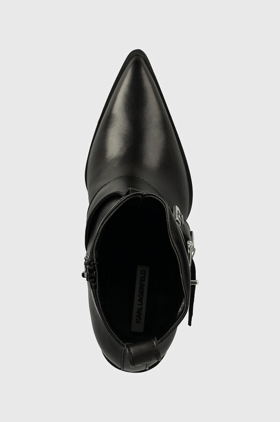 Kožené členkové topánky Karl Lagerfeld KOWBOY čierna KL31254.000
