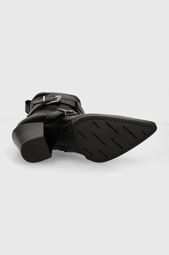 Kožené členkové topánky Karl Lagerfeld KOWBOY KL31254.000 čierna