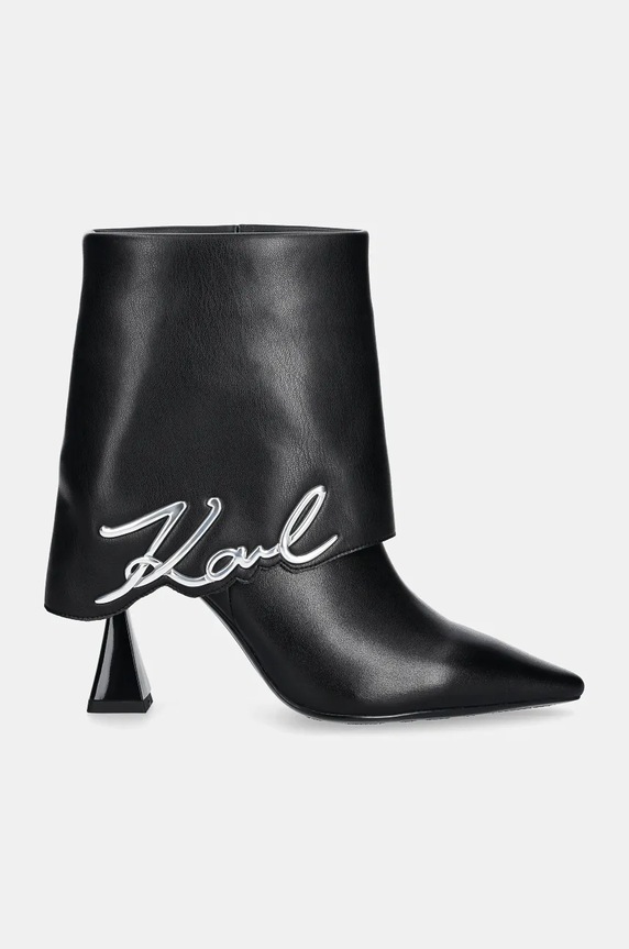 Μποτάκια Karl Lagerfeld DEBUT II απομίμηση λείου δέρματος μαύρο KL32044A.000