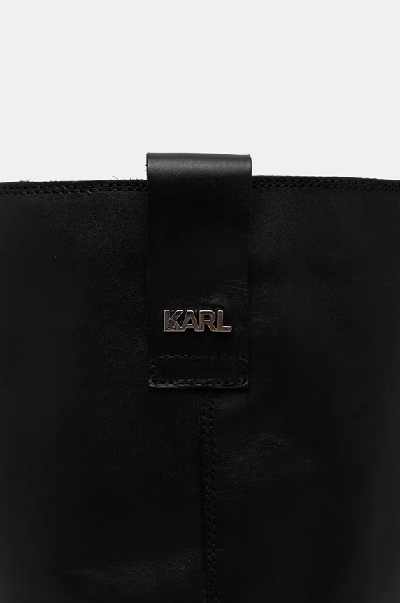 Kožne čizme Karl Lagerfeld BROOKLYN crna KL41774.000
