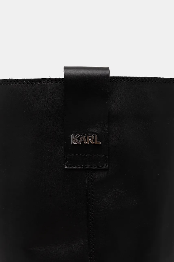 Kožne čizme Karl Lagerfeld BROOKLYN crna KL41774.000