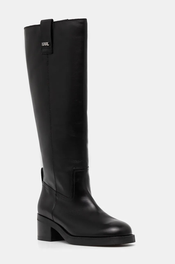Δερμάτινες μπότες Karl Lagerfeld BROOKLYN KL41790.000 μαύρο AW24