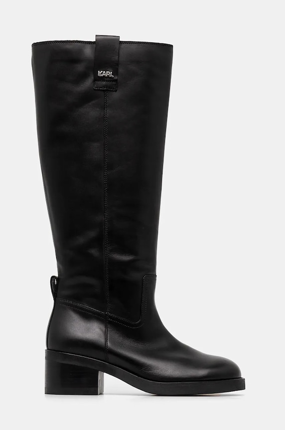 Δερμάτινες μπότες Karl Lagerfeld BROOKLYN 5-8 cm μαύρο KL41790.000