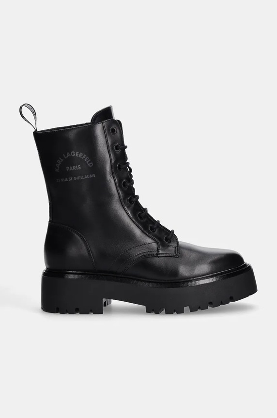 Karl Lagerfeld workery skórzane BURLY BIKER KL43455.000 czarny AW24