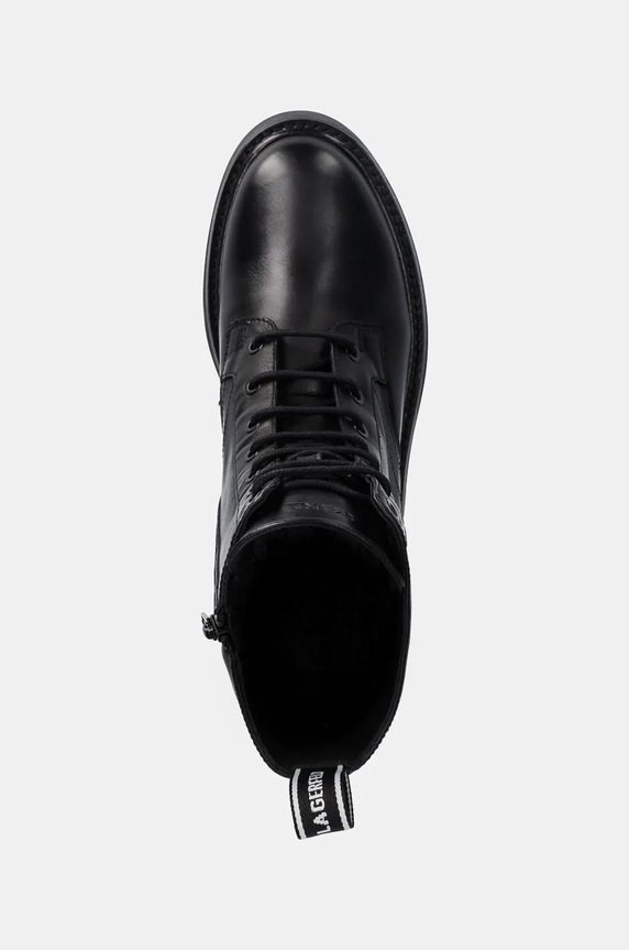 Karl Lagerfeld workery skórzane BURLY BIKER czarny KL43455.000