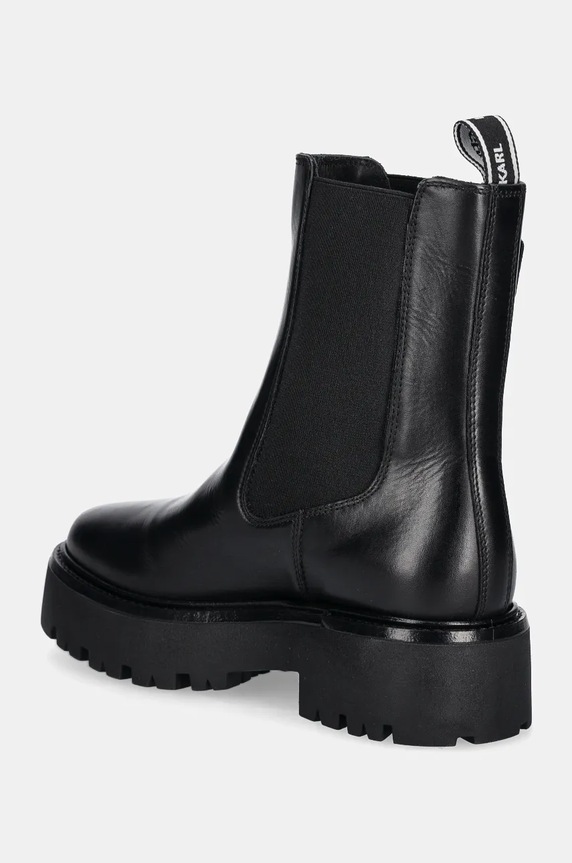 Boty Kožené kotníkové boty Karl Lagerfeld BURLY BIKER KL43460.000 černá