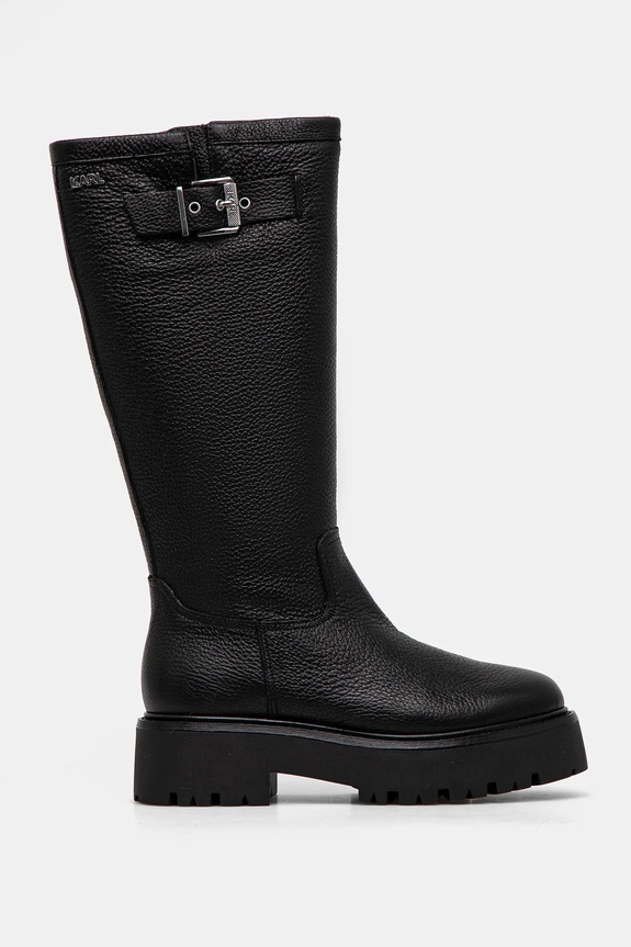 Kožené čižmy Karl Lagerfeld BURLY BIKER KL43490W.100 čierna AW24
