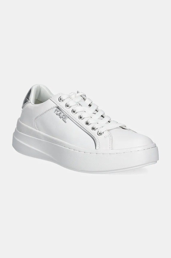 Кожени маратонки Karl Lagerfeld KRONOS платформа бял KL64020.011