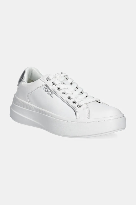 Кожени маратонки Karl Lagerfeld KRONOS платформа бял KL64020.011