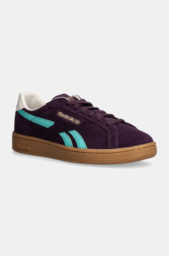 Σουέτ sneakers Reebok Classic Club C Grounds Uk απομίμηση λείου δέρματος μωβ 100201229