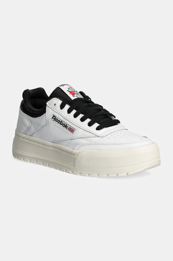 Шкіряні кросівки Reebok Classic Club C Megacourt імітація лицьової шкіри білий 100201238