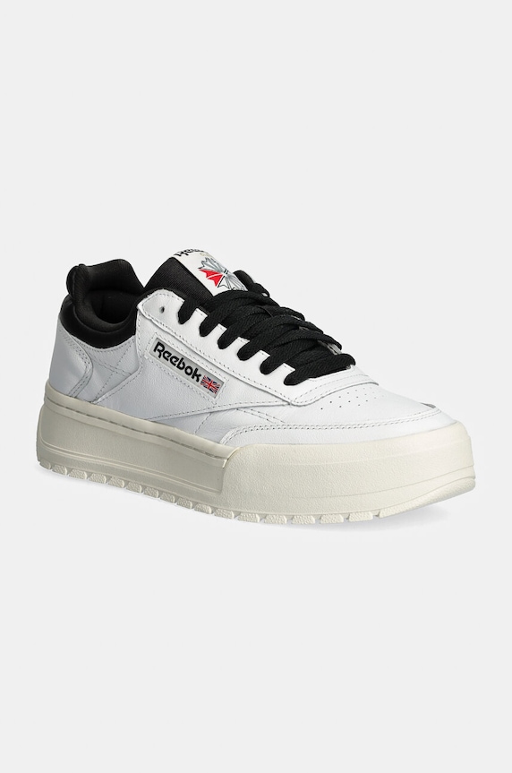 Шкіряні кросівки Reebok Classic Club C Megacourt імітація лицьової шкіри білий 100201238