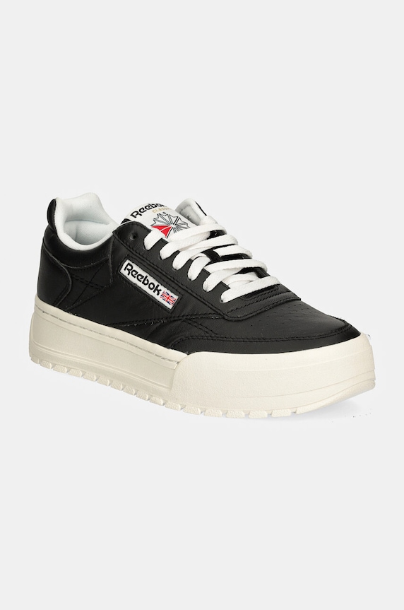Reebok Classic sneakersy skórzane Club C Megacourt platforma czarny 100201239