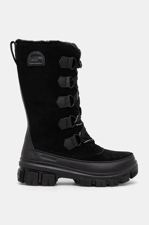 Sorel śniegowce skórzane TORINO V TALL WP OUTDRY ocieplane czarny 2106691010