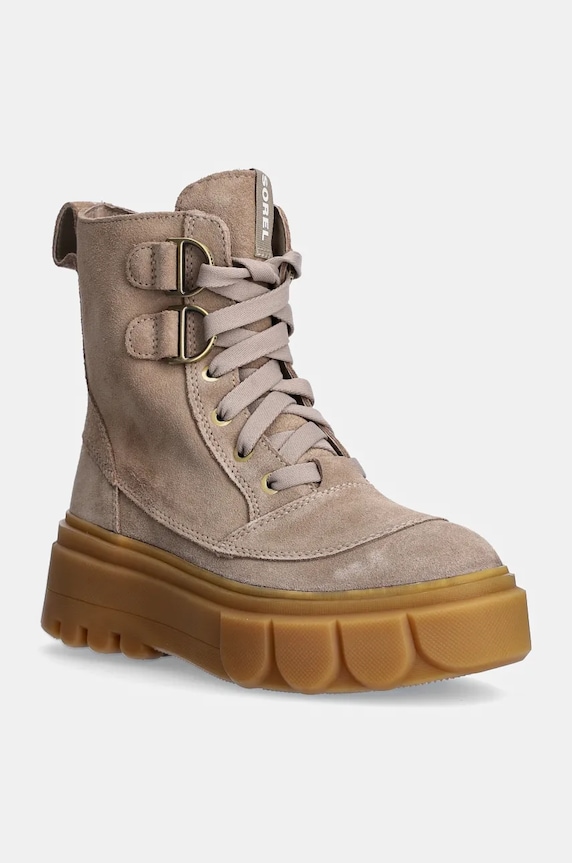 Semišové workery Sorel CARIBOU X BOOT LACE WP semišová kůže béžová 2048431265