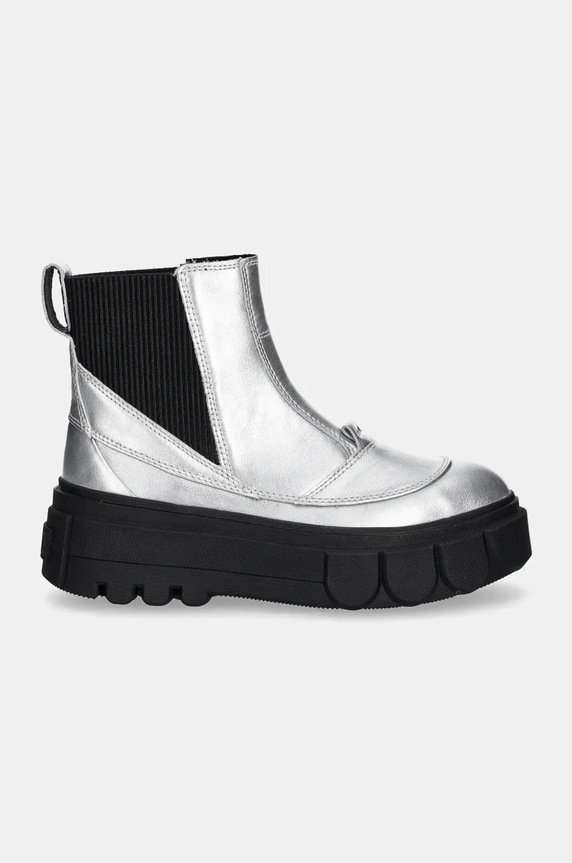 Sorel bőr bokacsizma CARIBOU X BOOT CHELSEA W 2048441034 ezüst AW24