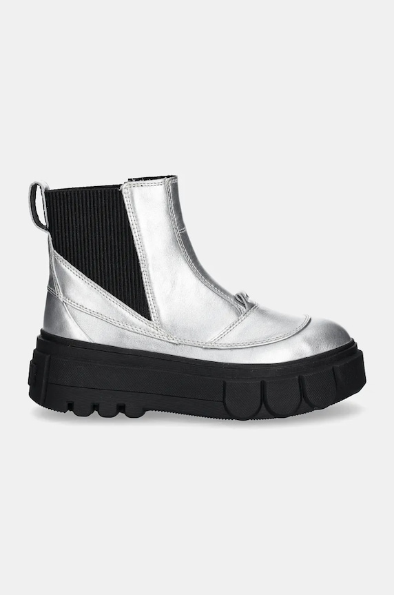 Sorel bőr bokacsizma CARIBOU X BOOT CHELSEA W 2048441034 ezüst AW24