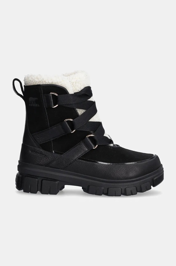 Semišové boty Sorel TORINO V RESORT WP OUTDR 2106711010 černá AW24
