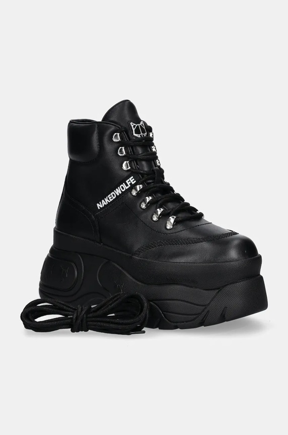 Naked Wolfe buty skórzane Spike sznurowanie czarny Spike.Black
