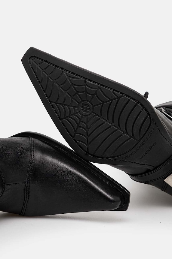 New Rock bőr csizma ITALI NEGRO FINO + MALICIA TACON CARIBE ACERO M.9373.S8 fekete