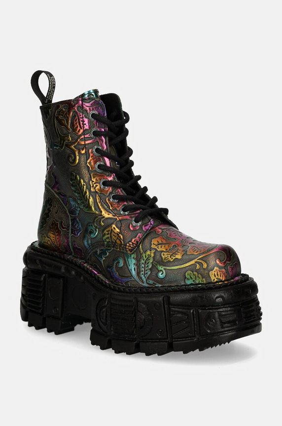 New Rock bocanci de piele cu snur multicolor M.MILI084C.S21