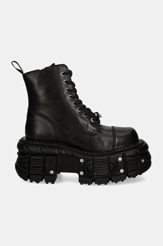 New Rock bőr bakancs CRUST NEGRO IMPERFECT TANK NEGRO TORNILLOS M.TANK083.C1 fekete AW24